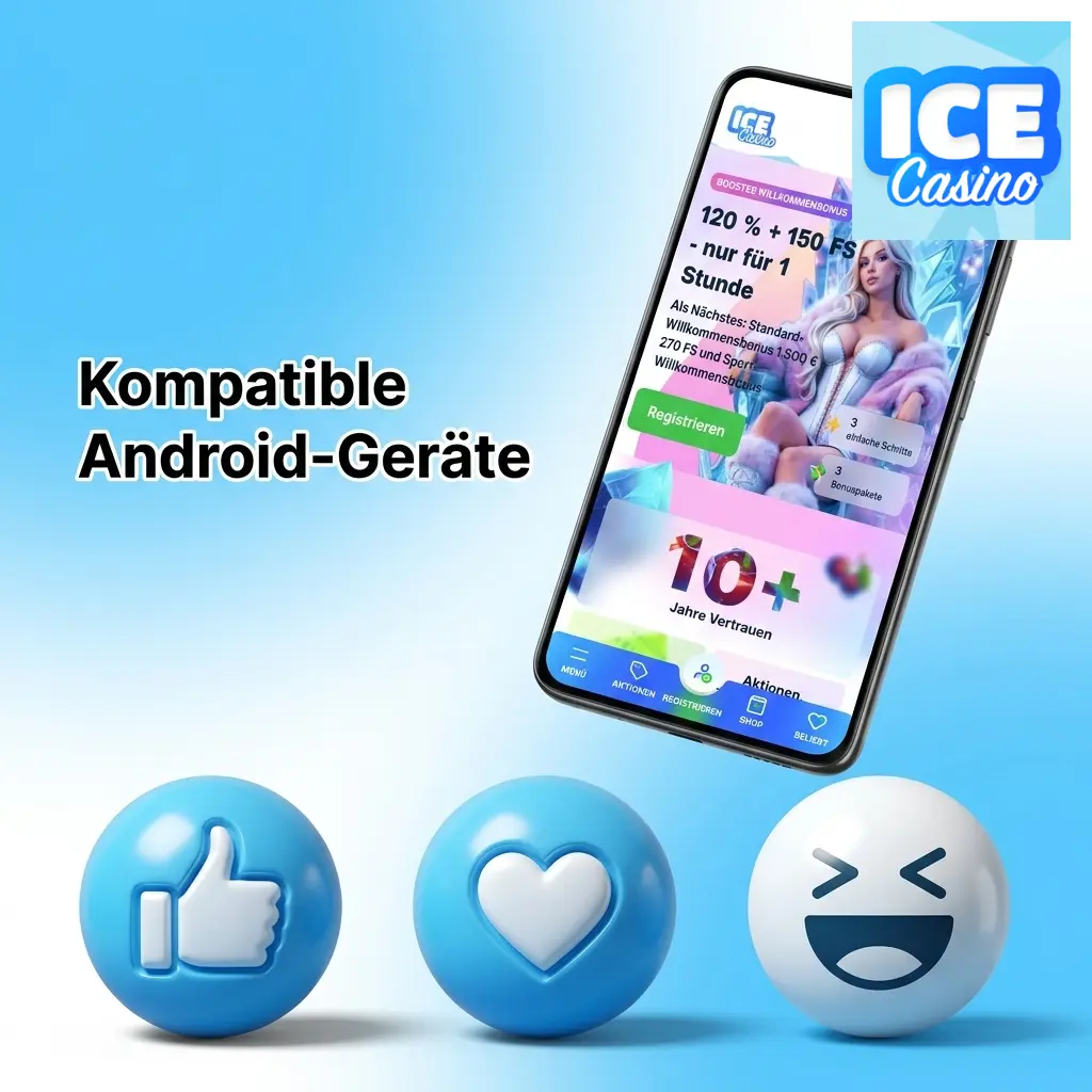 Kompatible Android-Geräte für die Ice Casino App: Samsung, Xiaomi, Google Pixel, OnePlus und mehr