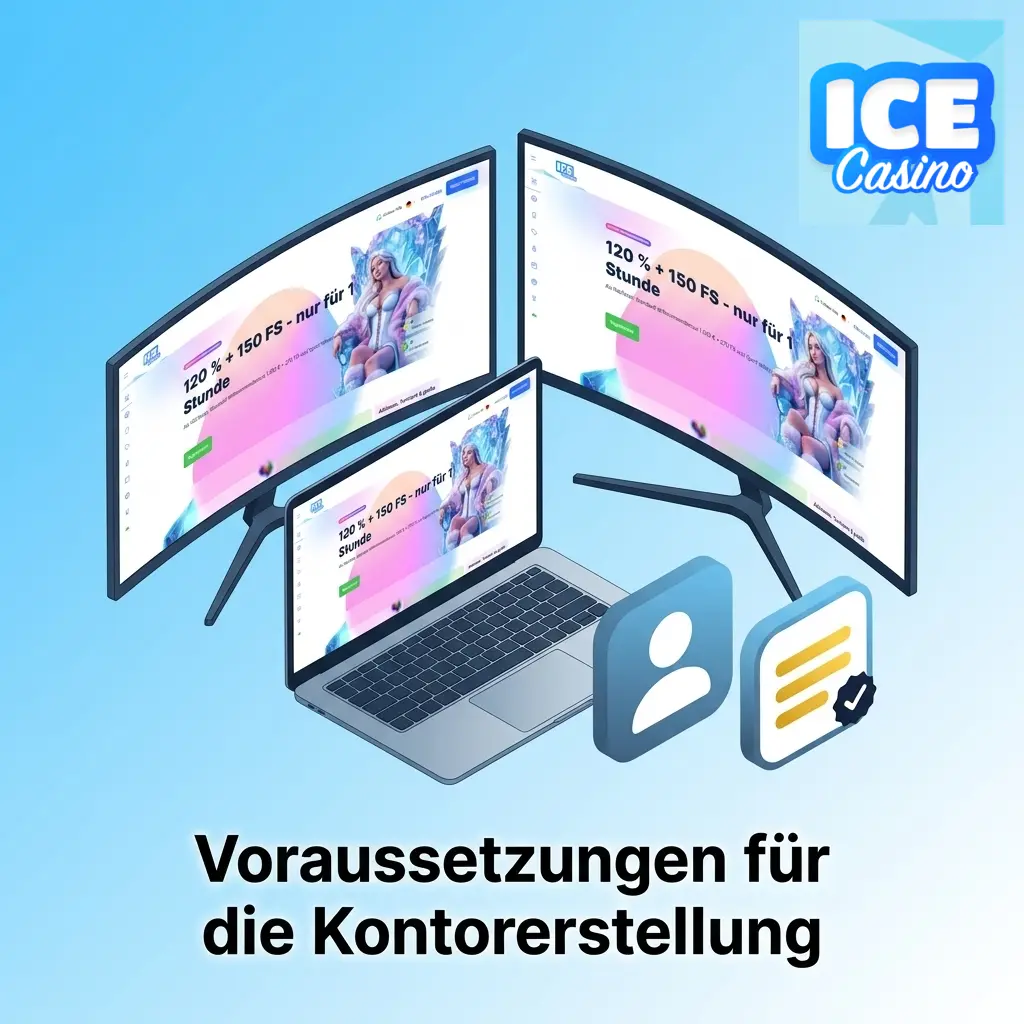 Ice Casino Kontoerstellung: Mindestalter 18, ein Konto pro Person, gültige E-Mail und Handynummer erforderlich