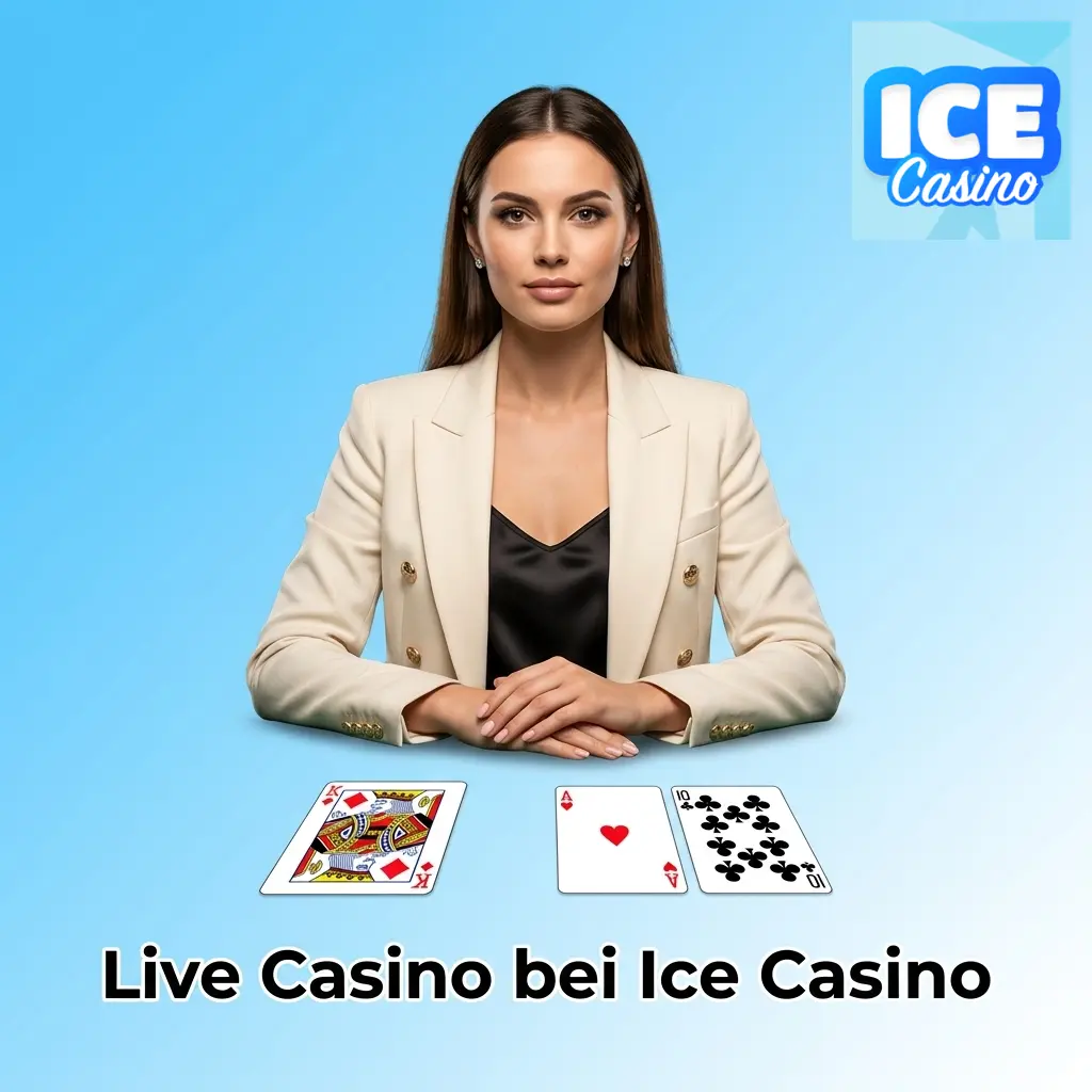 Live Casino bei Ice Casino mit echten Dealern, HD-Streams und Spielen wie Roulette, Blackjack und Baccarat