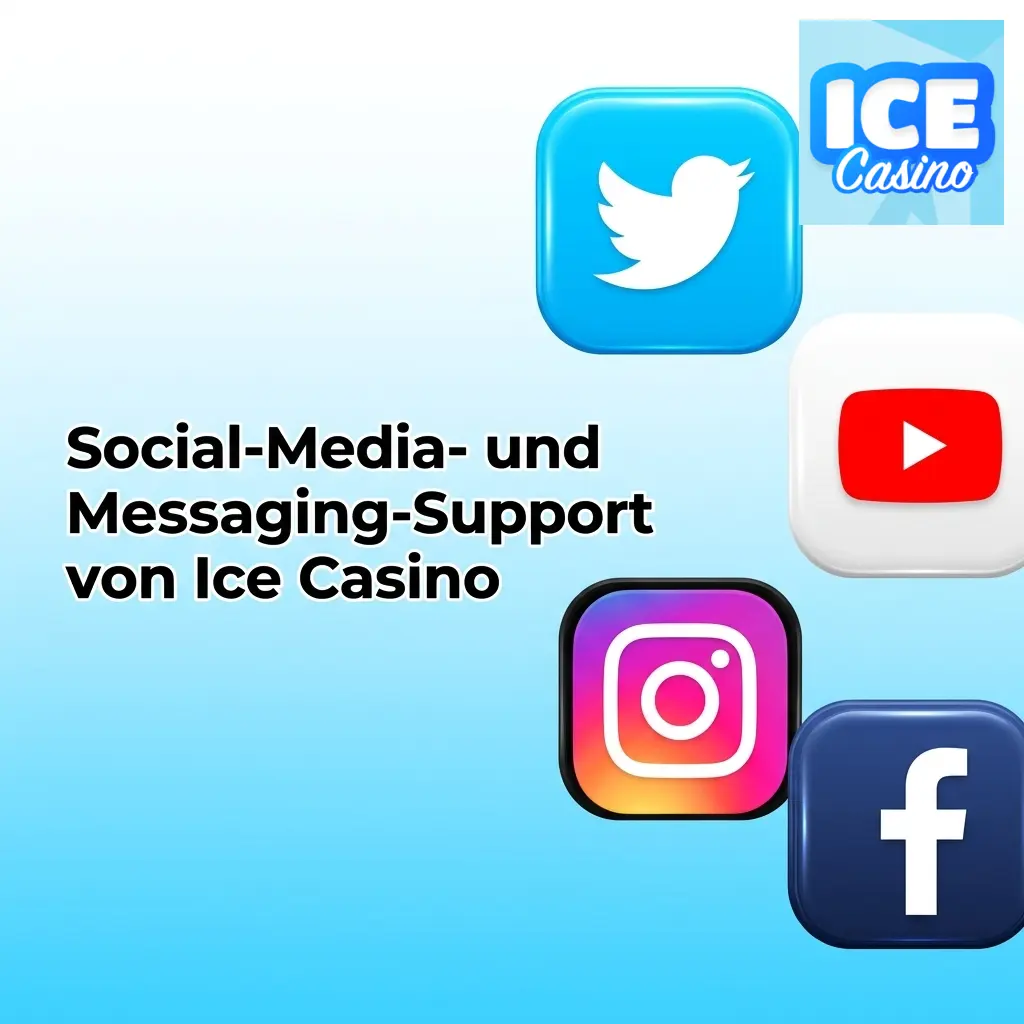 Ice Casino Social-Media-Support auf Instagram, Facebook, Twitter und Telegram für allgemeine Anfragen und Aktionen