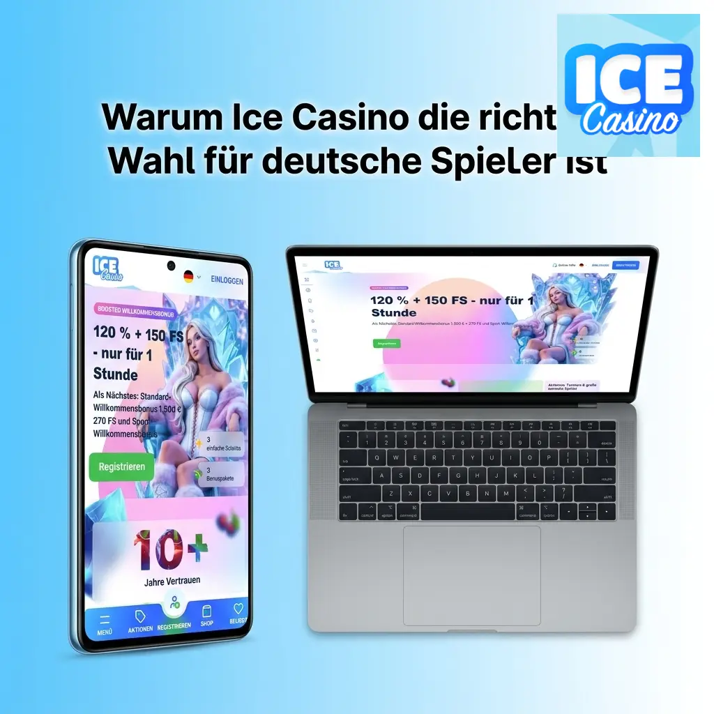 Ice Casino Plattform für deutsche Spieler mit 4000 Spielen, Sportwetten und Willkommensbonus bis 1500 EUR
